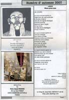 Nada Zéro, magazine de mail art, page 08. Hiver 2008 : Jean-Marc Renault, Marie-Claude Druenne, Cathy Garcia, texte, dessins